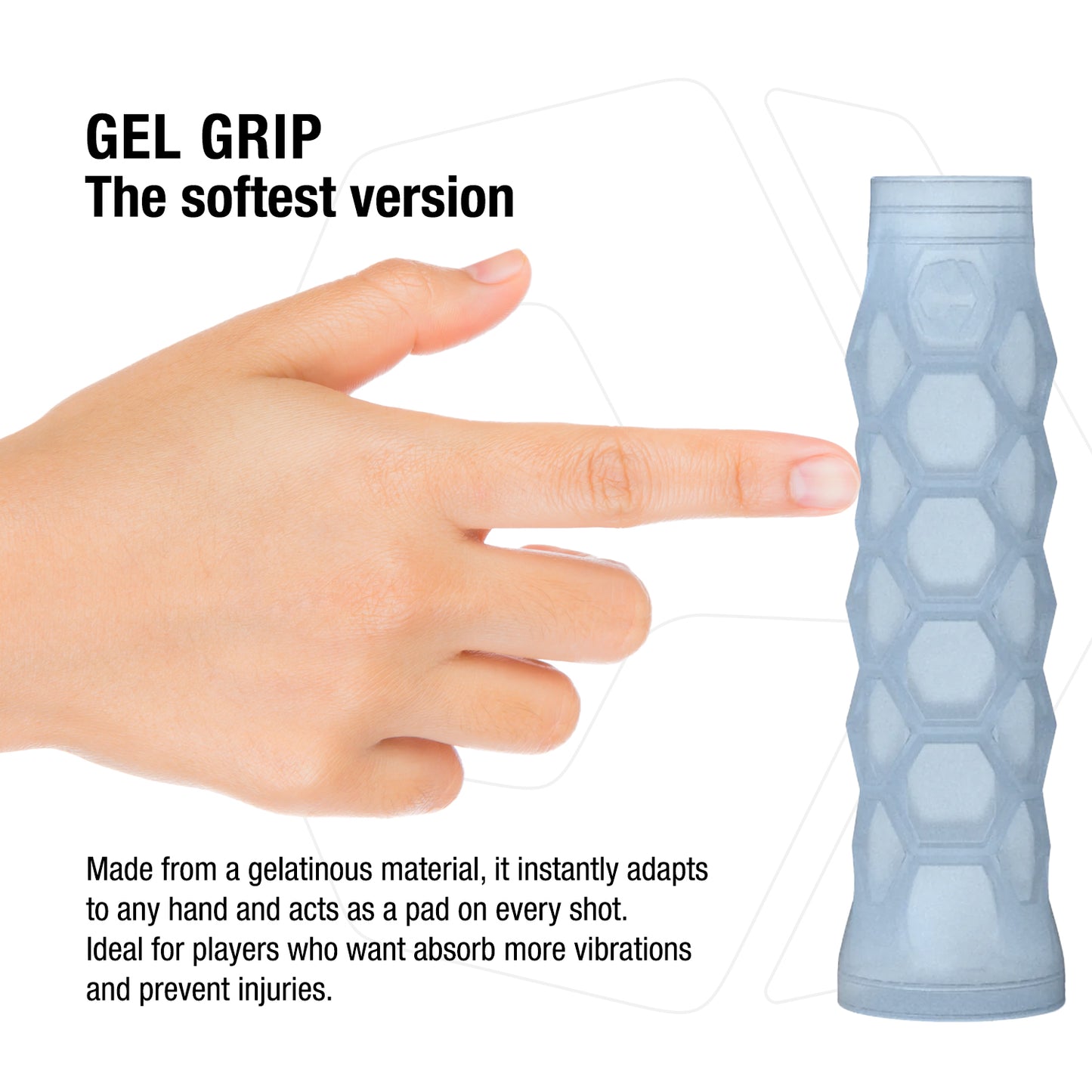 Padel Gel Grip - 5.25 Inches Long - Soft Feel - Light Blue