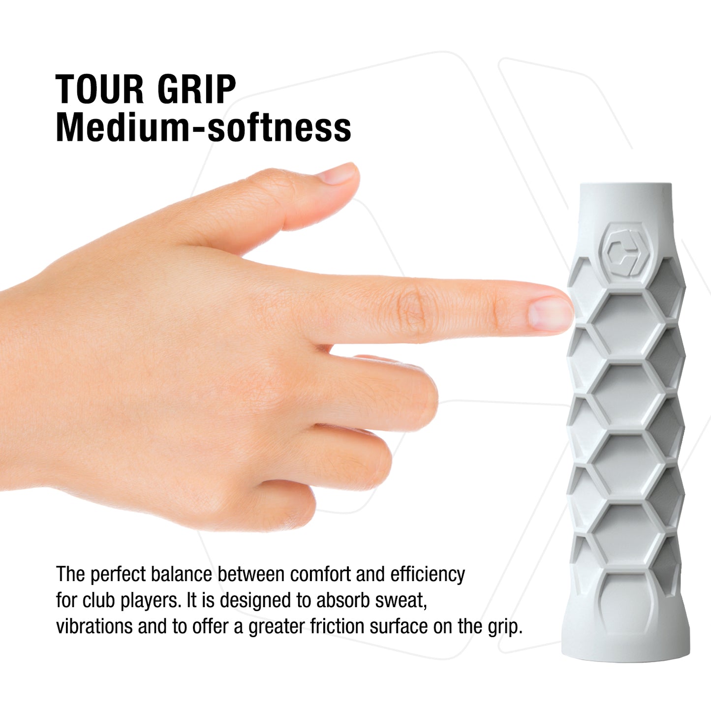 Padel Grip - 5.25 Inches Long - Regular Soft Feel - White