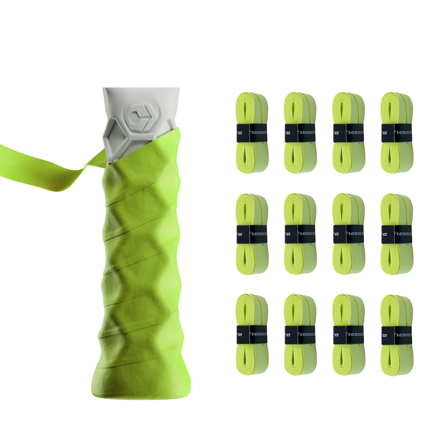 チタノタ　super ball GREELAX Neon Green Hesacore Hesatac Overgrips – 6 & 12 Pack | Pickleball